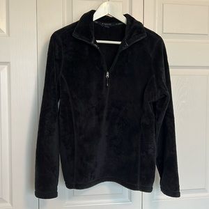 Land’s End Black Quarter Zip Pullover Fleece Medium